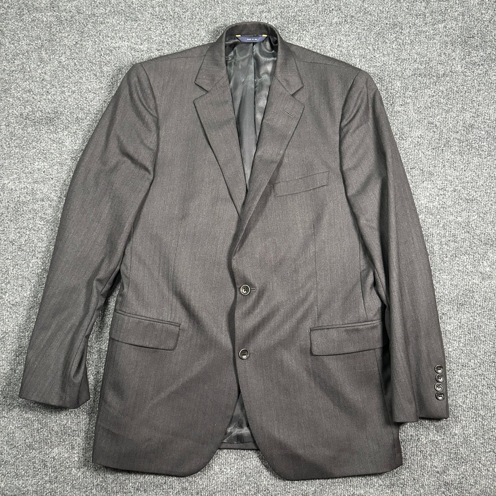 Brooks Brothers 1818 Fitzgerald Saxon Wool Herringbone Suit Jacket 42L Gray USA